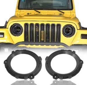 7" Headlight Replaced Mount Bracket Fixed Rings For 1997-2006 Jeep Wrangler TJ - Picture 1 of 3