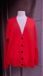 Strickjacke Cardigan Wolle/Kaschmir Rot Gr. L (40-42-44) - Bild 1 von 7
