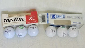 Golfbälle - 3 Top Flite XL und 3 Wilson Staff Ti-DNA Distance - 6 neue Golfbälle - Bild 1 von 1