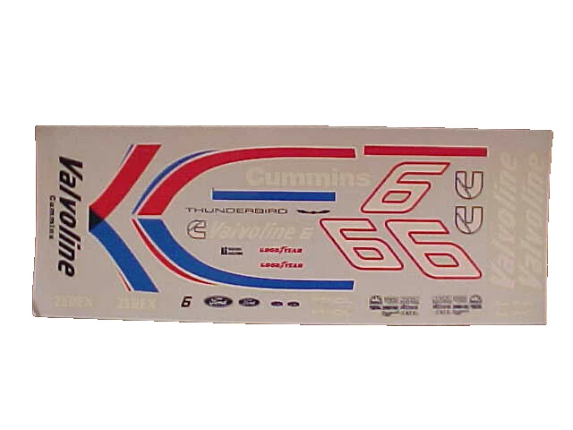 VINTAGE 1995 MARK MARTIN #6 VALVOLINE 1/24 SCALE NASCAR WATERSLIDE DECAL SHEET Foto 1 de 1