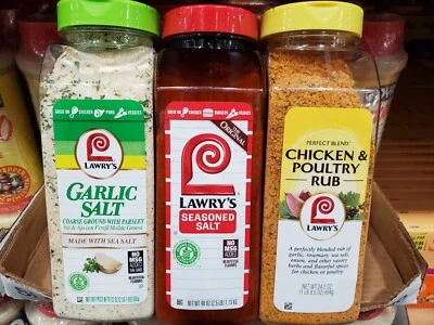 Lawry's Spice Разнообразная Упаковка - Чесночная Соль, Приправленная Соль, Втирание Курицы Птицы - Изображение 1 из 4