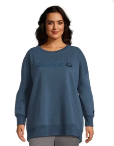 Reebok Women’s Purpose Crew Neck Logo Sweatshirt Color Orion Blue Size XXXL - Picture 1 of 6