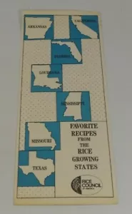 Vintage Favorite Recipes from the Rice Growing States - Rice Council of America - Picture 1 of 1