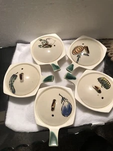 Lot of 5 Vintage Oriental small Serving Bowls with Lids - Picture 1 of 15