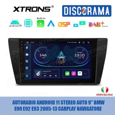 AUTORADIO ANDROID 11 STEREO AUTO 9" BMW E90 E92 E93 2005-13 CARPLAY NAVIGATORE   - Immagine 1 di 4