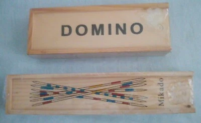 Domino Set & Pick Up Sticks: Wooden Boxes - Brand New & Sealed - Image 1 of 4