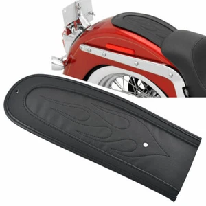 Black Rear Flame Fender Bib Skin Solo Seat for Harley Dyna Street Bob FXDB 06-17 - Picture 1 of 12