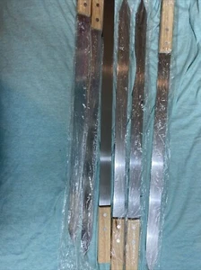 6 Large Stainless Steel Brazilian-Style BBQ Skewers with Hard Wood - Picture 1 of 6