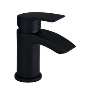 Grifo mezclador de lavabo de baño mono negro mate para guardarropa grifo mezclador de una sola palanca - Imagen 1 de 2