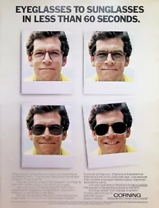 VINTAGE ANNI '80 Stampa annuncio ~ Lenti con prescrizione corning che cambiano ~ - Foto 1 di 1