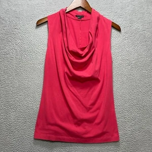 Theory Shirt mit drapiertem Ausschnitt lachsrosa fuchsia Damen klein ärmellos Modekleid - Bild 1 von 7