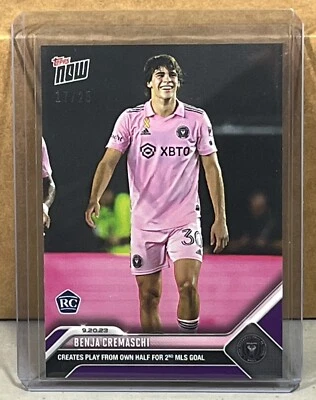 2023 TOPPS NOW MLS #198 BENJA CREMASCHI INTER MIAMI CF RC Purple Parallel 17/25 - Image 1 of 3