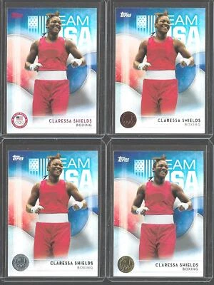 2016 TOPPS OLYMPIC CLARESSA "T-REX" SHIELDS GOLD SILVER BRONZE BASE CARD #2 LOT - Image 1 of 2