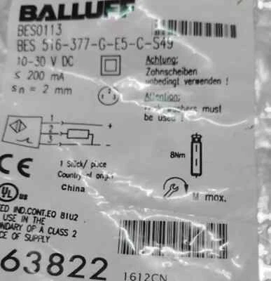 NEW BALLUFF BES 516-377-G-E5-C-S49 Proximity Sensor - Image 1 of 2