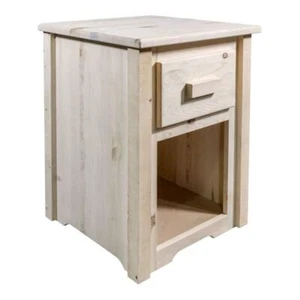 Montana Woodworks Homestead Solid Wood End Table with Drawer in Natural - Picture 1 of 6