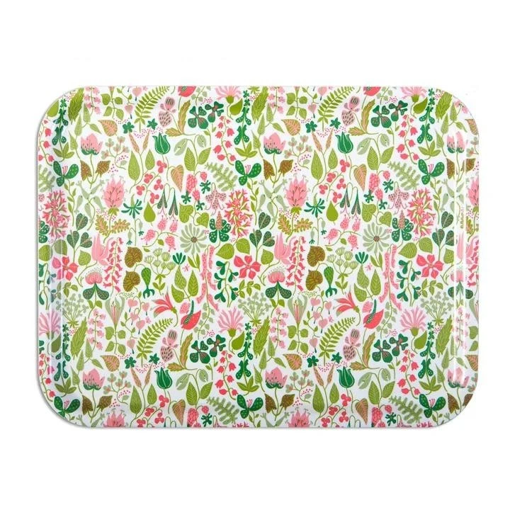 Stig Lindberg Herbarium Tray 36x28 cm Pink Birch Veneer – Swedish Design - Image 1 of 1