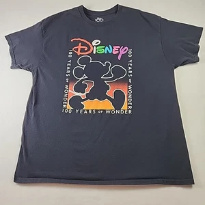Disney 100 Years of Wonder Mickey Mouse XL Short Sleeve T Shirt Unisex Black Top - Picture 1 of 8