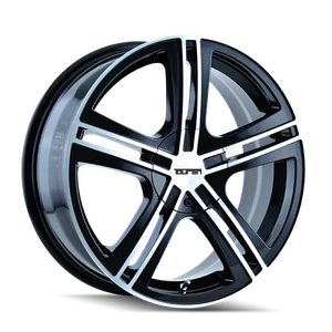 18x7.5 Touren TR62 Black/Machined Wheel 5x100/5x4.5 (40mm) - Picture 1 of 5