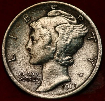 1917 Philadelphia Mint Silver Mercury Dime - Image 1 of 2