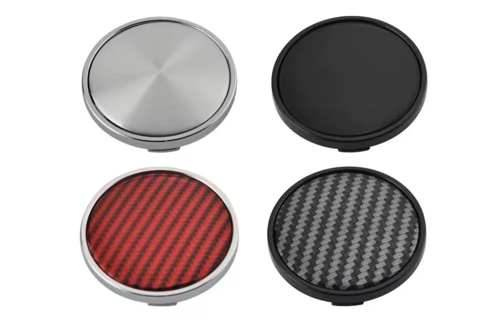 BizTech 4x 50mm Wheel Center Caps (Clip 45mm) Black, Blue, Chrome, Carbon Look - Image 1 of 4