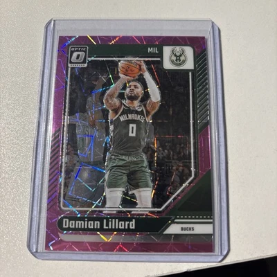 2024-25 Panini Donruss Optic Damian Lillard #83 Pink Velocity /79 MIL Bucks  - Imagem 1 de 2