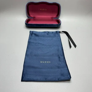 GUCCI BLUE Velvet Sunglasses Glasses Case USED - Picture 1 of 4