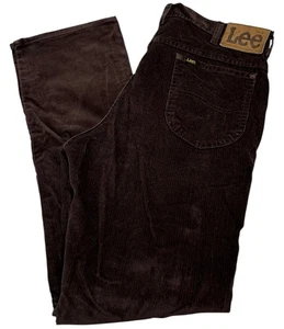 Vintage Lee Rider Corduroy Pants Mens 36x32 Brown Made in USA Union Made 70s - Picture 1 of 12