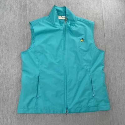 Masters Augusta Suéter Chaleco Mujer Mediano Aqua Magnolia Lane Bolsillos Cremallera Completa M Foto 1 de 4