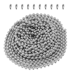 Cadena persiana enrollable bola acero inoxidable cuentas hombre con conectores cadenas metálicas - Imagen 1 de 10