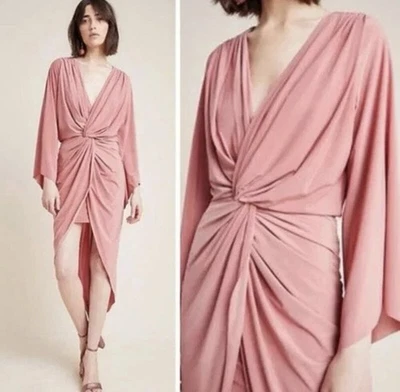 Misa Los Angeles Teget Twisted Maxi Dress Blush Pink Long Sleeve Size XS NWT - Image 1 of 4