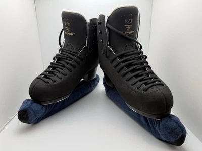 Risport RF3 专业花样溜冰鞋 – 尺寸 235(黑色)带 John Wilson 加冕王牌 — 第 1/4 张图片