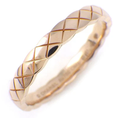 CHANEL Ring Crush Mini Model J11785 Matelasse Quilting 750 Beige Gold #61 US9.25 - Image 1 of 4