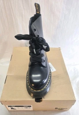 *Dr. Martens Molly Quad Retro Women's Size 9 Black Buttero Leather Boots New  - Image 1 of 4