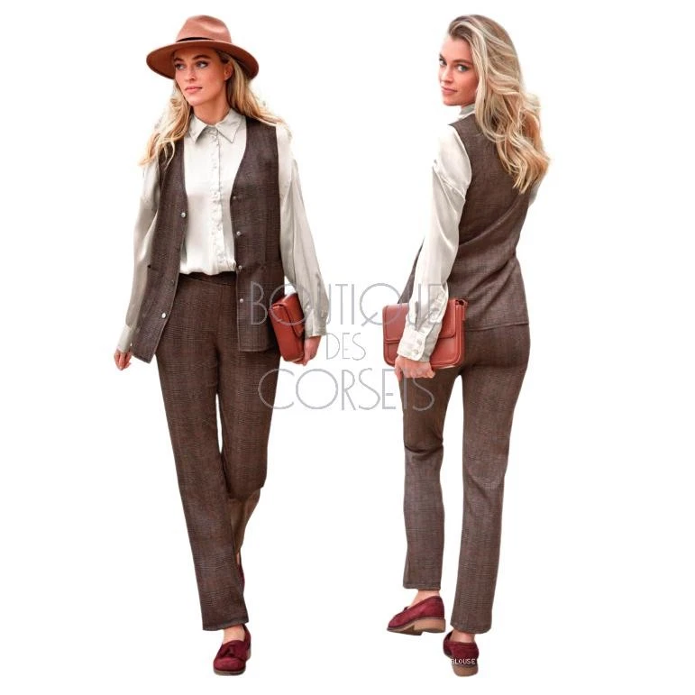 JANIRA BROWN TARTAN - Pantalone - Immagine 1 di 1