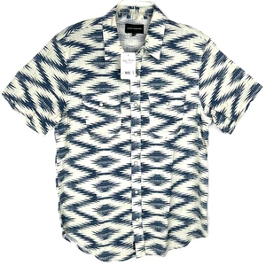 Camisa de manga corta con botones Lucky Brand para hombre a rayas talla S nueva con etiquetas $69,50 - Imagen 1 de 4