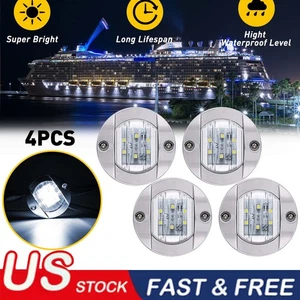 4 Piezas Barco Marino 6 LED Cubierta Luces de Cortesía Redondas Blanco Pola Luz 12V - Imagen 1 de 9