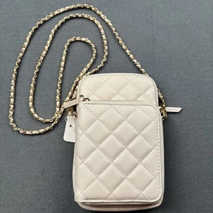 Bolso Bandolera de Cuero Acolchado G by Giuliana Bolsa para Teléfono Cartera Marfil - Imagen 1 de 6