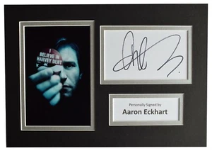 Aaron Eckhart Signed Autograph A4 photo display The Dark Knight Film AFTAL COA  - Picture 1 of 6