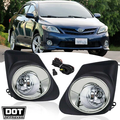 For 2011 2012 2013 Toyota Corolla Bumper Chrome Driving Fog Lights Lamps Pair - Image 1 of 4