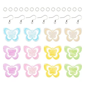 1 Caja Hágalo Usted Mismo Mariposa Acrílico Colgante Colgante Pendientes Kit para Hacer 6~35x6~28x0.7~2mm - Imagen 1 de 8