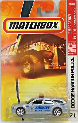 MATCHBOX  ~ DODGE MAGNUM POLICE - SHERIFF BRAZOS COUNTY  ~  ON CARD - #71 - Image 1 of 4