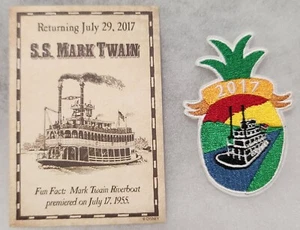 Tarjeta de rompecabezas de apertura y parche de miembro del elenco Disneyland Mark Twain 2017 - Imagen 1 de 3