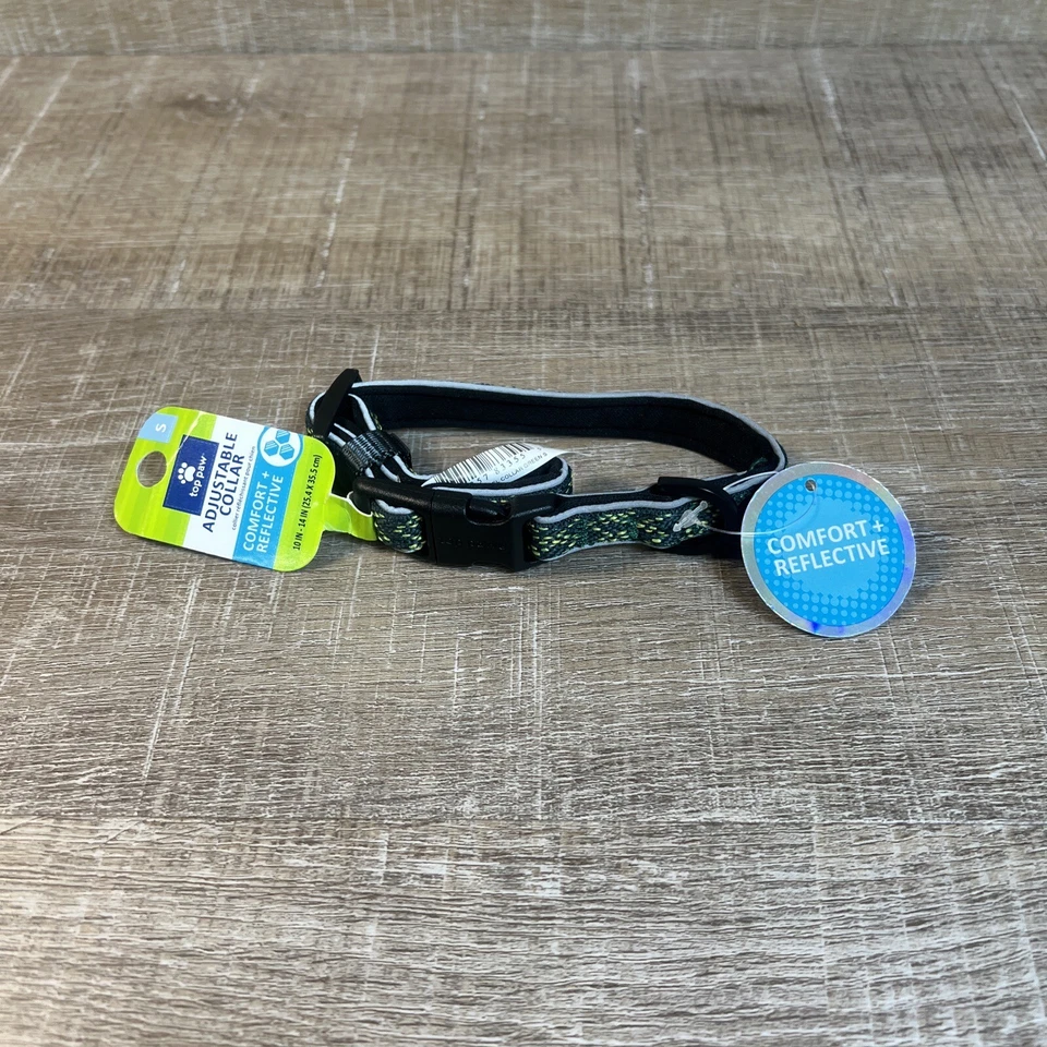 NEW Top Paw Adjustable Dog Collar Comfort Reflective Small S 10-14” Green NWT - Image 1 of 4