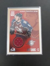 02-03 Pacific Crown Royale Joe Sakic Game Worn Jerseys  /513 Insert #3 Avalanche