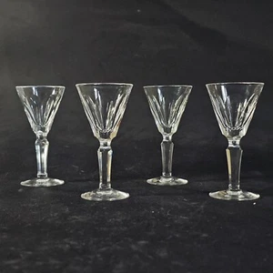 WATERFORD SHEILA CORDIAL GLASSES, Cut Lead Crystal, 3 7/8", 1 Oz, IRELAND, 4PCS - Picture 1 of 7
