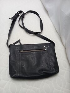 ❤️ Marks And Spencer Black Leather Cross Body Bag Pre Loved