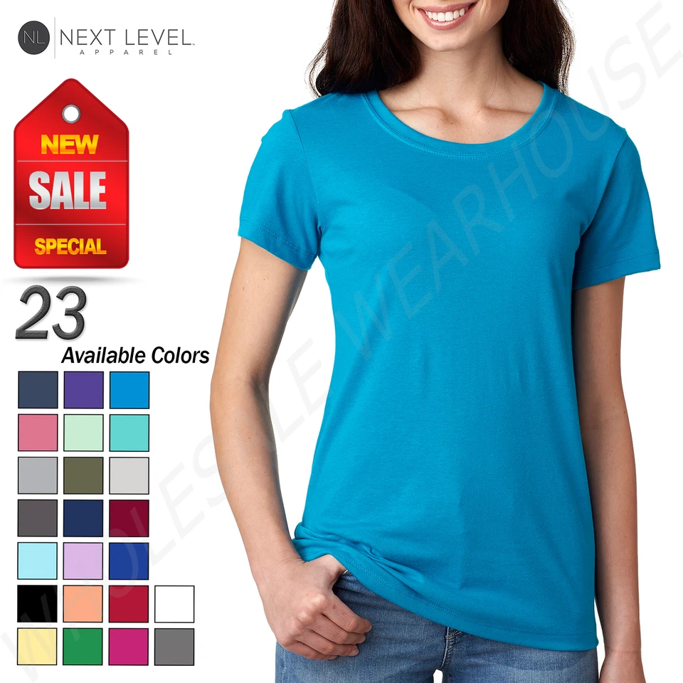 NUEVA Camiseta Ideal Next Level Damas Ligera Cuello Redondo M-N1510 Foto 1 de 1