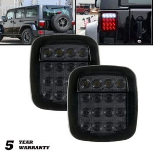 Luces traseras LED para Jeep Wrangler YJ TJ CJ lente ahumada parada de freno reversa - Imagen 1 de 12