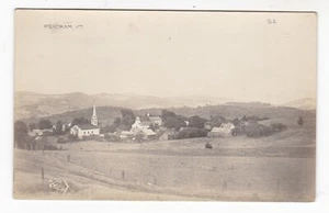 c1910 RPPC PEACHAM VERMONT PANORMIC TOWN VIEW CHURCH VINTAGE POSTCARD VT OLD ! - Picture 1 of 2