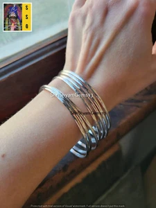 New 7 Set of bangles, GS Silver Sterling Bangle, Plain Bangle, Women Bangles - Picture 1 of 8